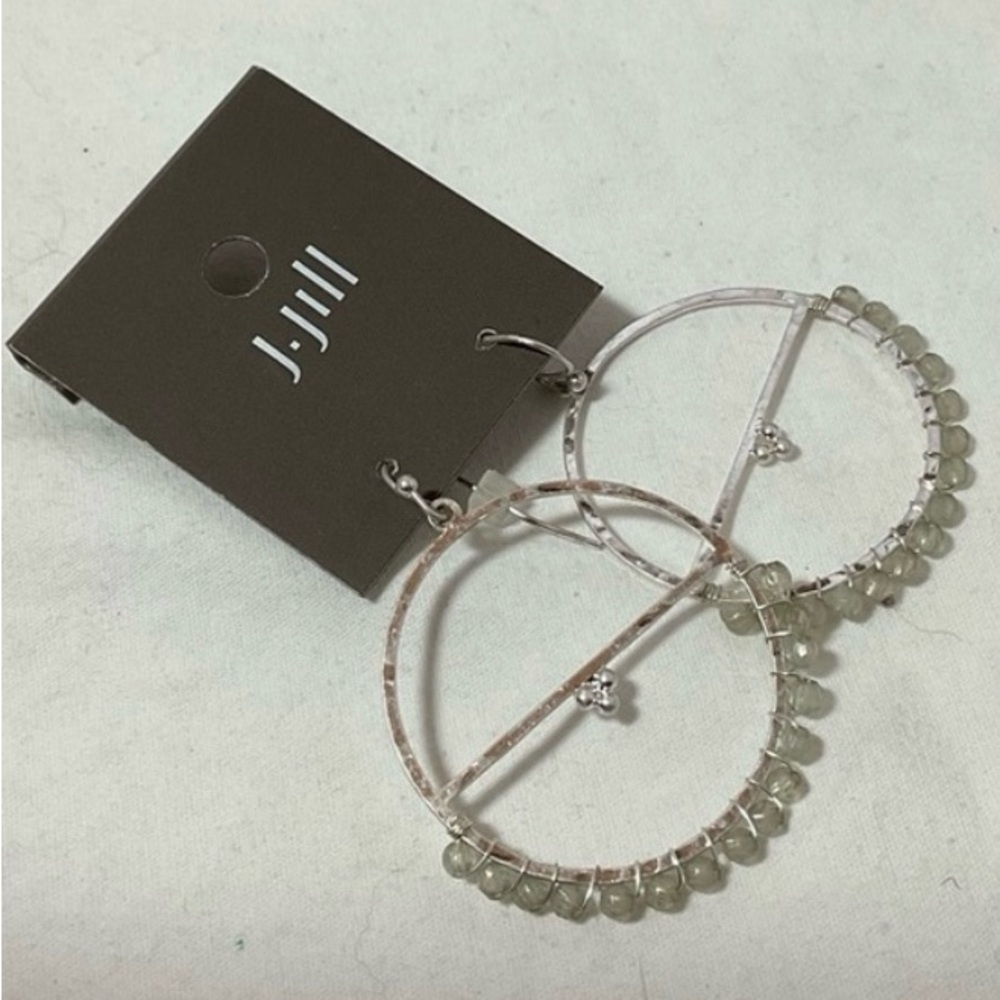 J. Jill Silver Hoops with crystal Beads